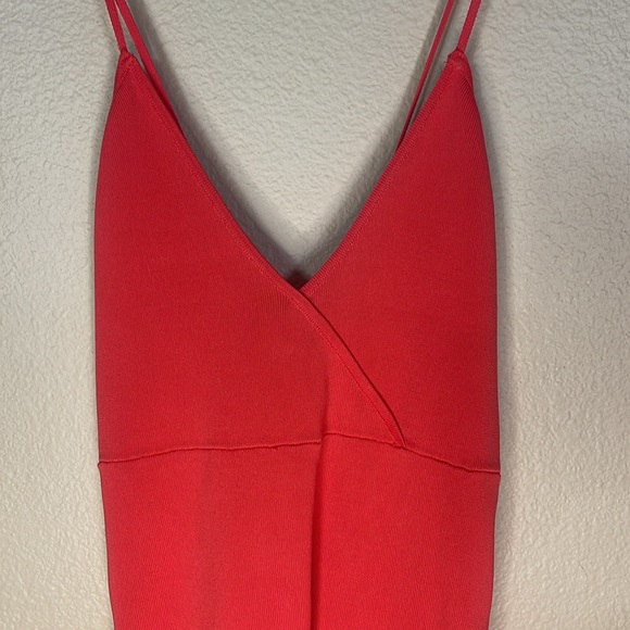 Zara knit wear bodycon women mini dress orange size S NWT - Picture 3 of 4